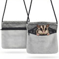 Sweetude 2 Pcs Sugar Glider Pouch Breathable Carrying Bonding Pouch Soft Hamster Carrier with Strap Zipper Small Animal Travel Sleeping Bag Cage Accessories for Rat Reptile Other Small Pets(Gray)