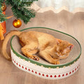 Cat Scratcher Bed, 2 in 1 Oval Cat Scratching Board by Conlun