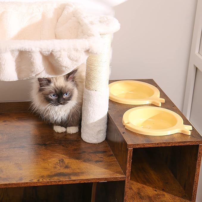 Hey-brother Cat Tree with XL Litter Box Enclosure, All-in-one Cat Tower - Image 9