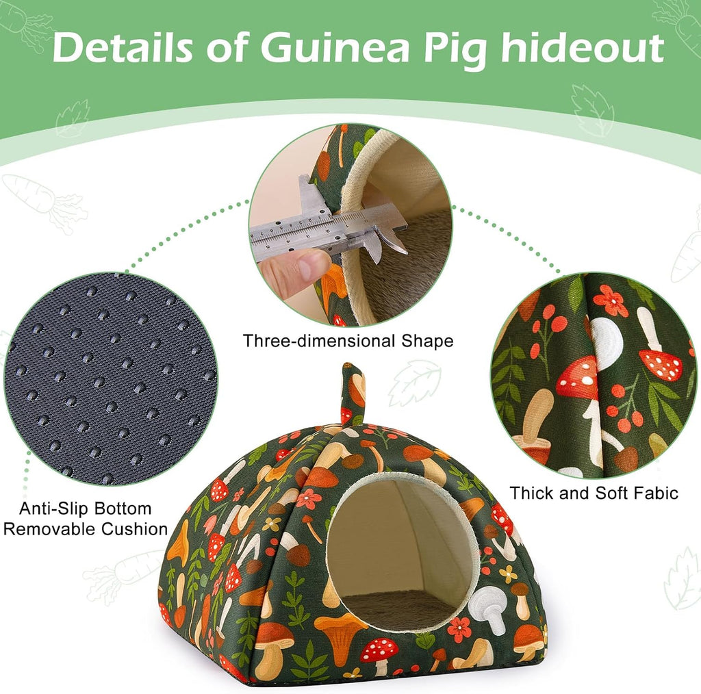 Bienbee Guinea Pig Hideout, 2 Piece Washable Set for Small Animals Large