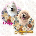 Custom Pet Face Photo Name Floral Sticker Personalized Text Image Animal Flower by SANGAROM