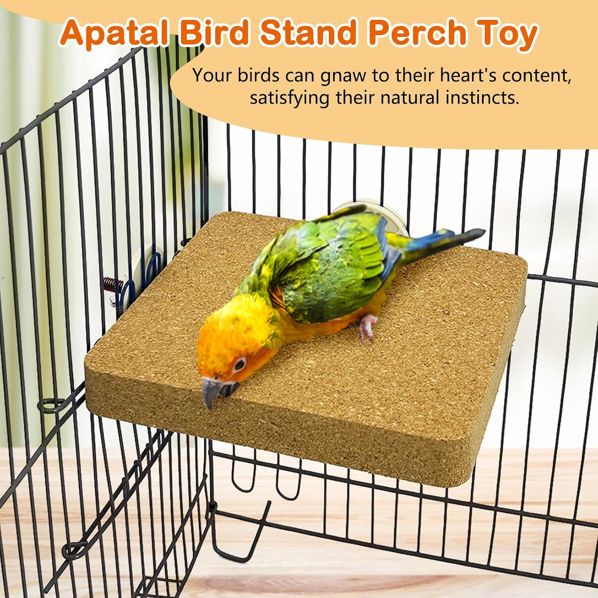 3 Pack Bird Perch Platform Cork Parrot Perch Stand Corner
