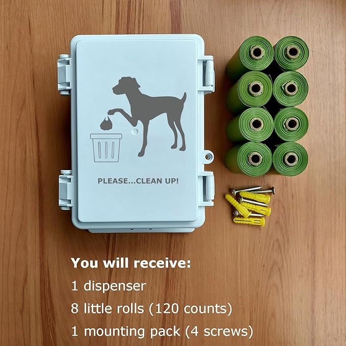 Dog Poop Bag Holder Outdoor Wall Mounted Doggie Poop Bags Storage Dispenser - Image 6