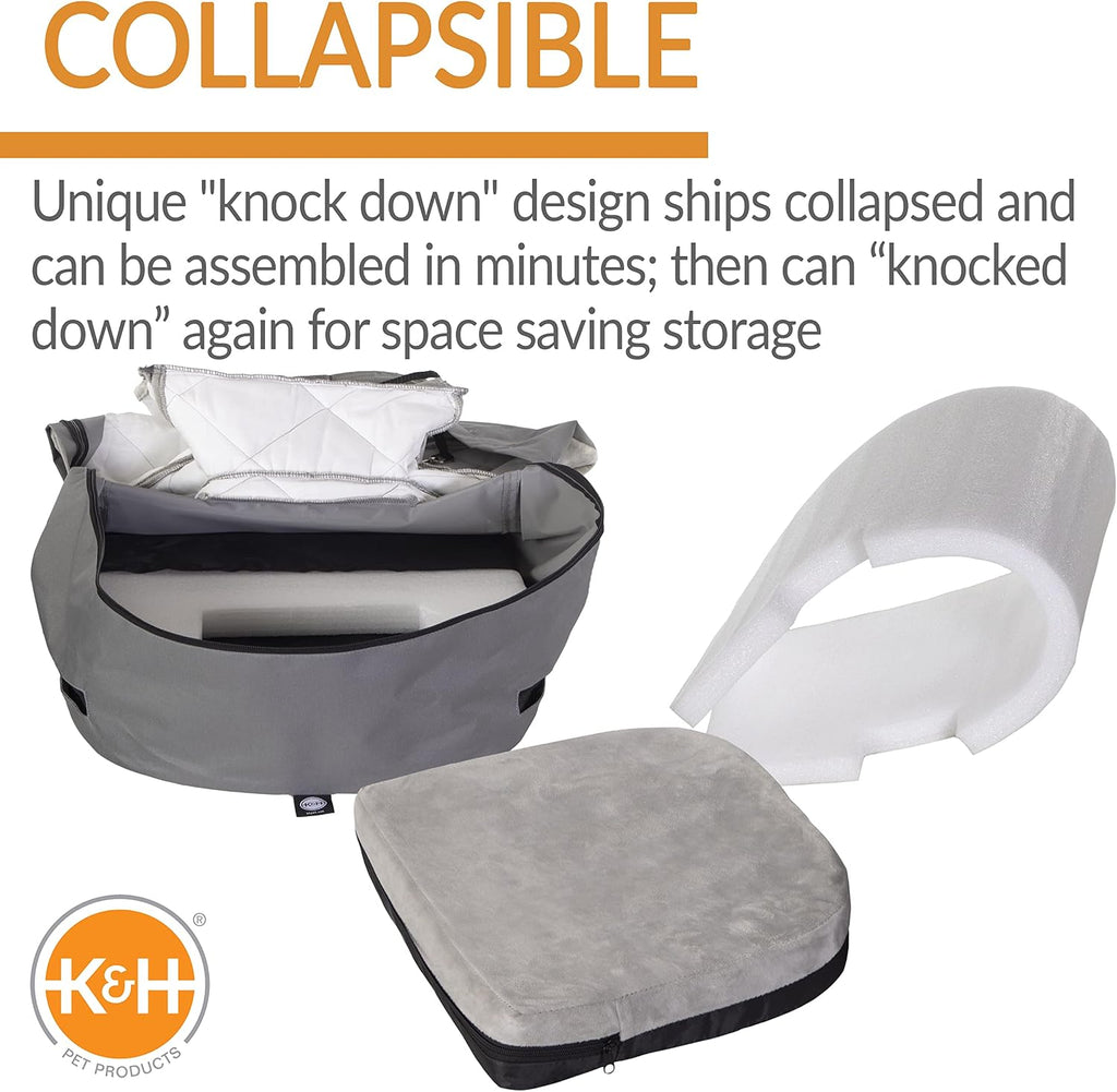 K&H Bucket Booster Dog Car Seat, Cat & Dog Booster Seat, Large Gray/Gray