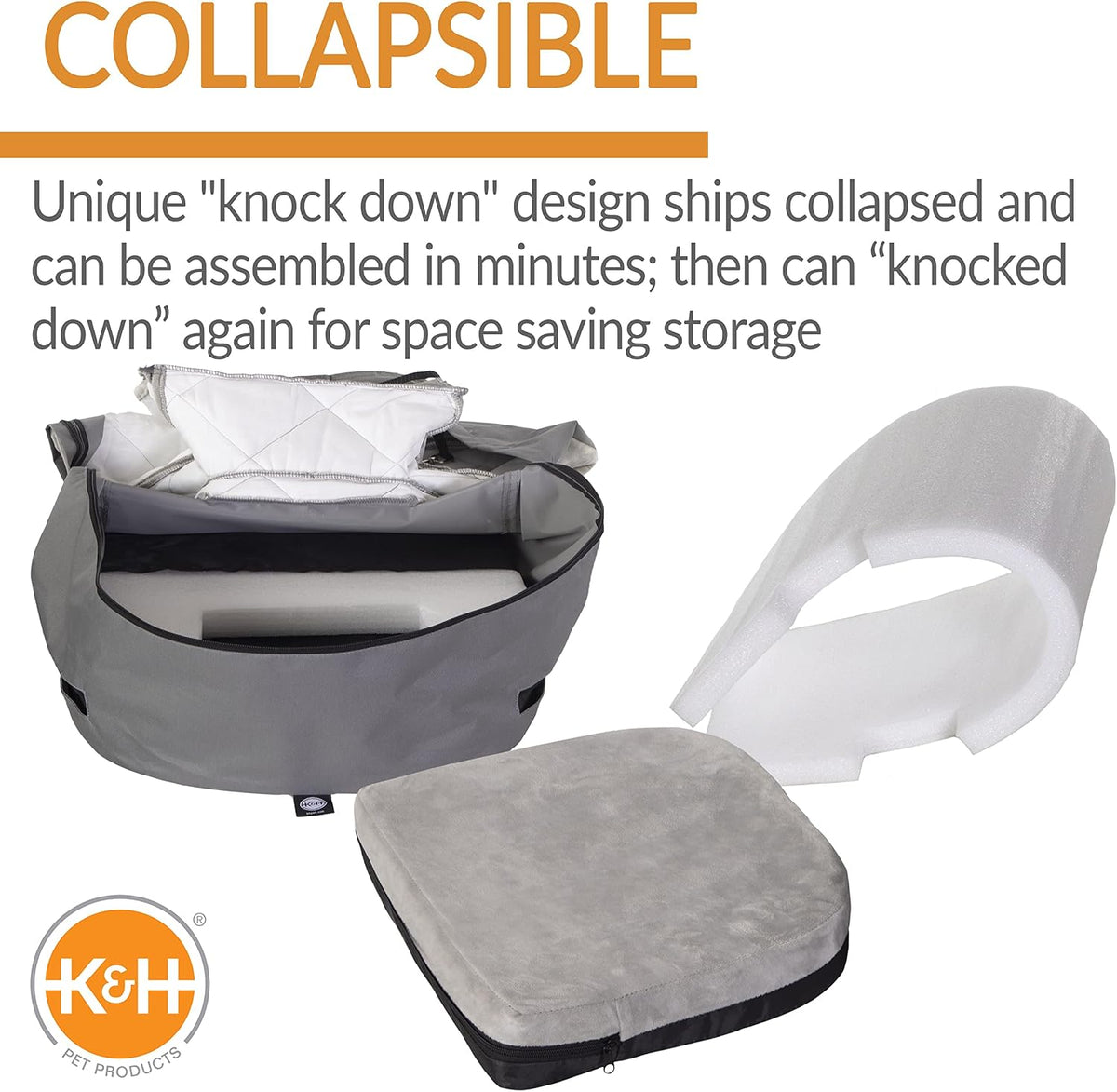 K&H Bucket Booster Dog Car Seat, Cat & Dog Booster Seat, Large Gray/Gray