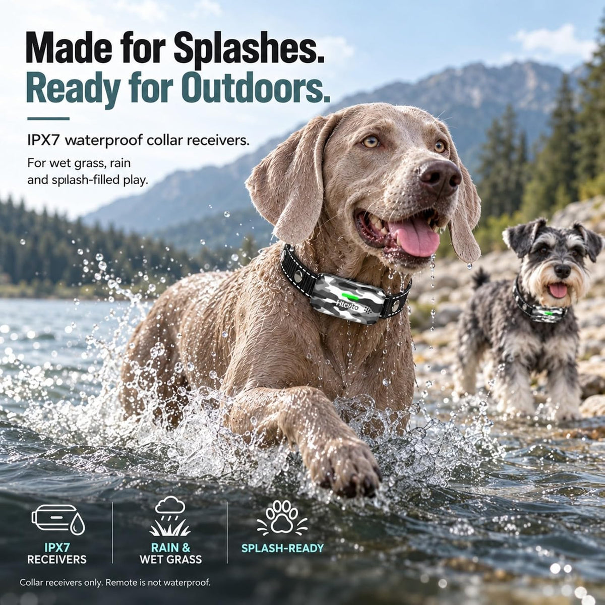 Wireless Dog Fence System for 2 Dogs, 2-in-1 Electric Pet Containment & Remote Training Collar, 25–3500 FT Adjustable Boundary, 6000 FT Training Range, IPX7 Waterproof, for 10–130 lb Dogs, Arctic