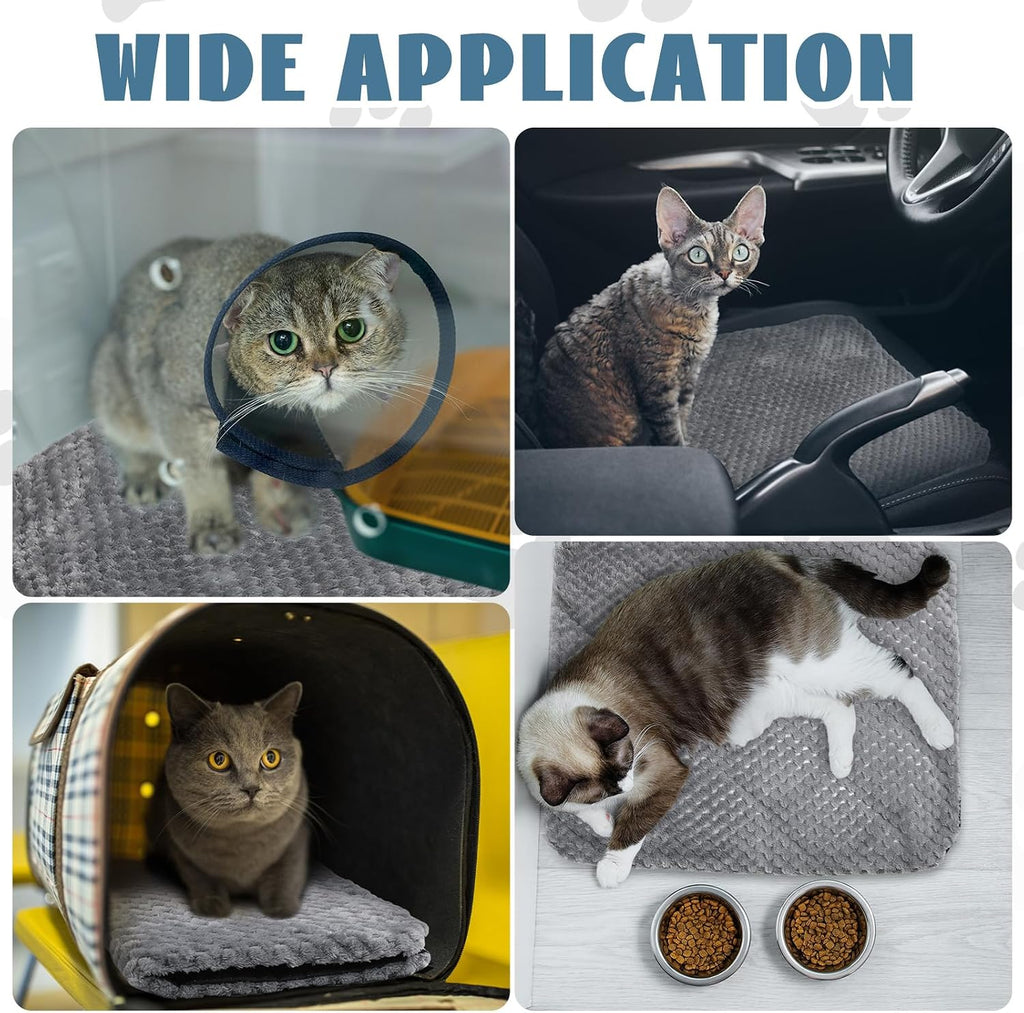 Drydiet 4 Pcs Self Heating Cat Pad Self Warming Cat Bed 16x20 in, Gray