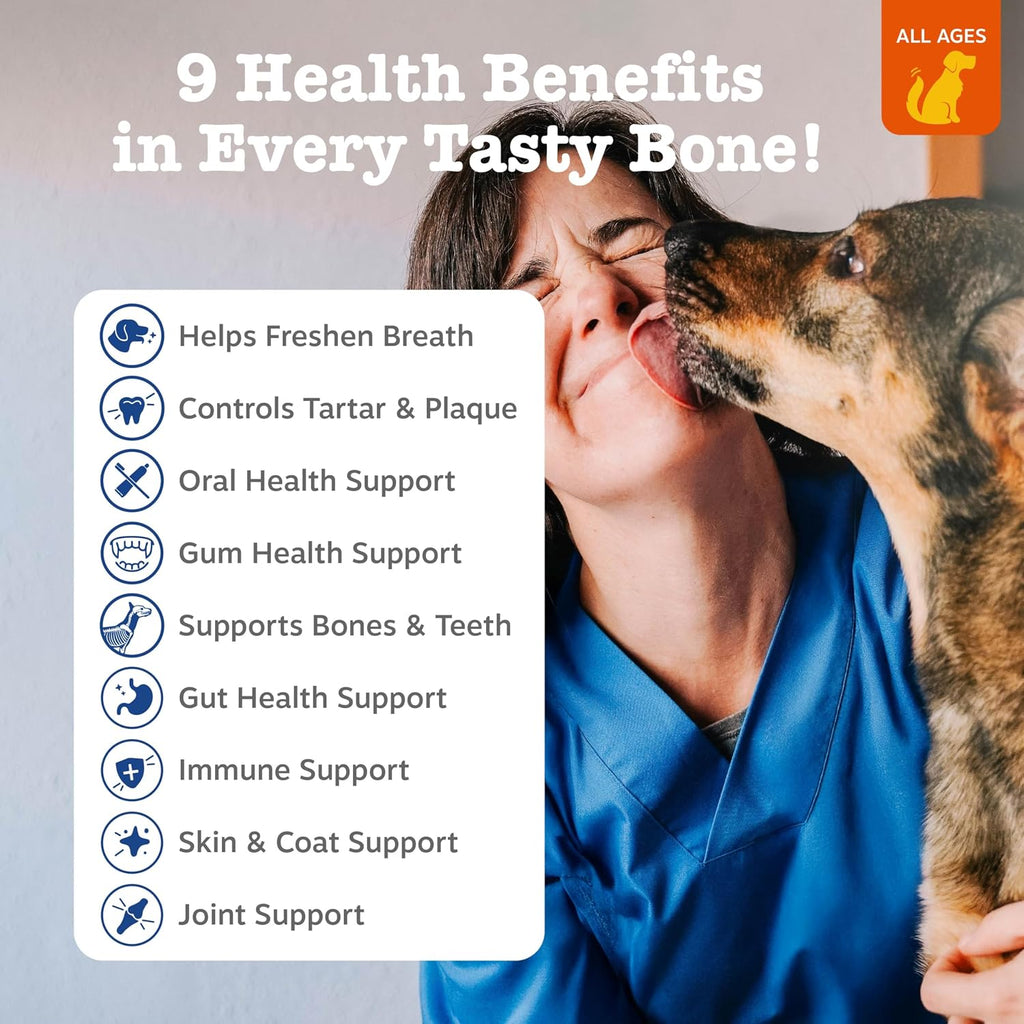 Zesty Paws Functional Dental Bones for Small Dogs - Plaque & Tartar Control - Supports Gut, Skin, Coat, Hip, Joint & Immunity