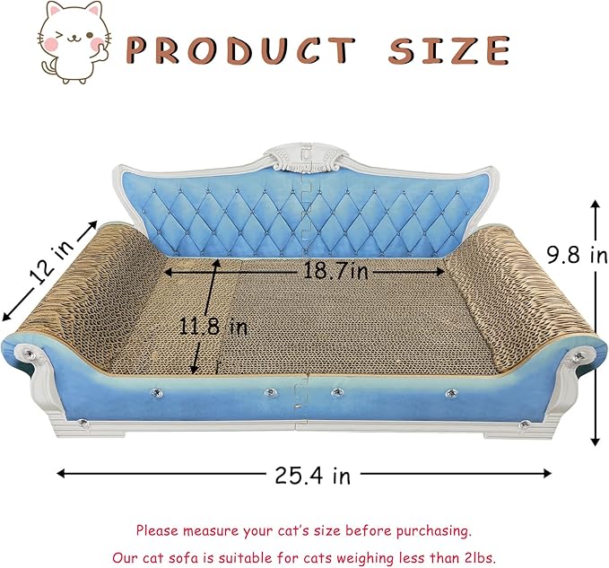 Luxury Cardboard Cat Scratcher Sofa Bed, Couch Shaped Scratching Board - Image 3
