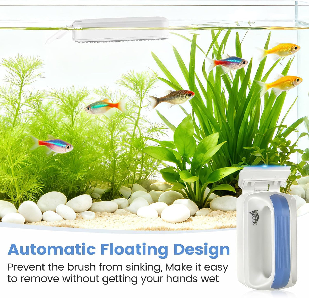 AQQA Aquarium Magetic Glass Cleaner Brush