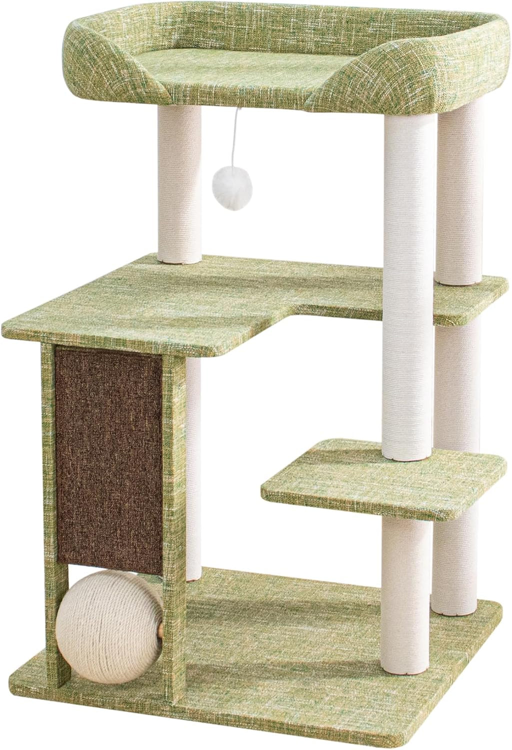 37.5" Cat Tree for Large & Senior Cats with Low Step & Sisal Board