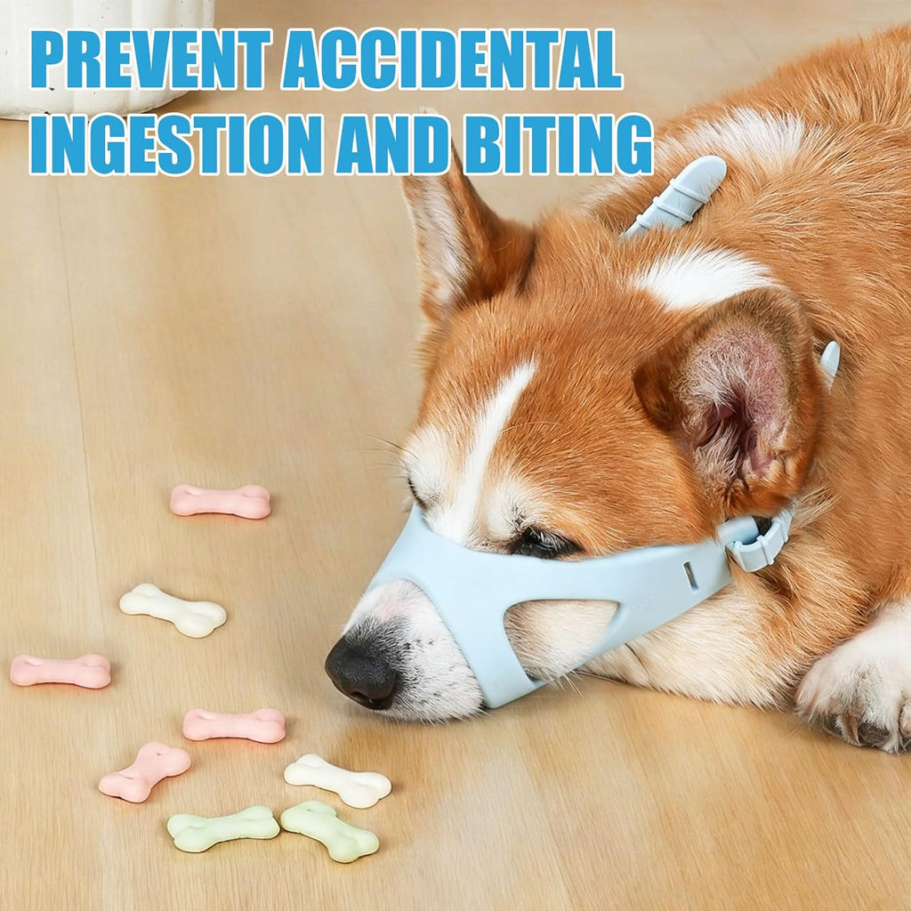 Silicone Dog Muzzle, Prevent Biting Licking, S