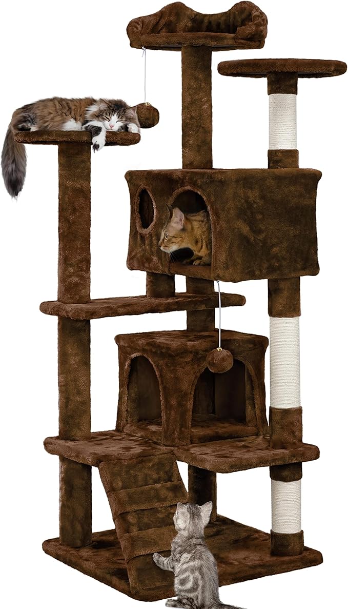 Yaheetech 54in Cat Tree Tower Condo Cat Furniture w/Scratching Post by Yaheetech