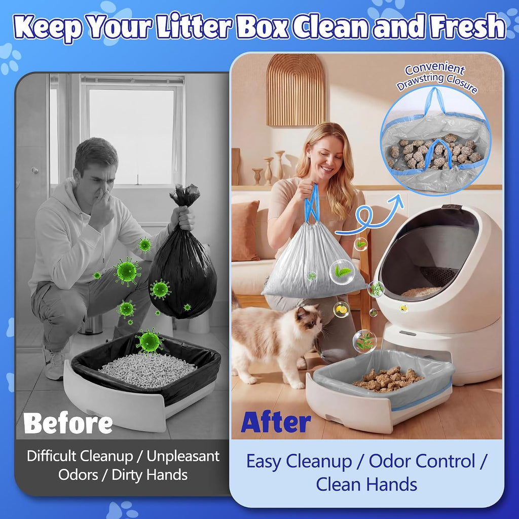 80 Pcs Litter Box Liners Compatible with Petllbro Luma Automatic, 4 Rolls