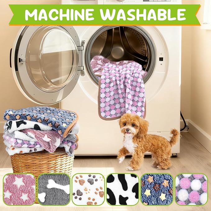 6 Pcs Dog Blanket Super Soft Pet Puppy Blankets Calming Dog Blankets - Image 4