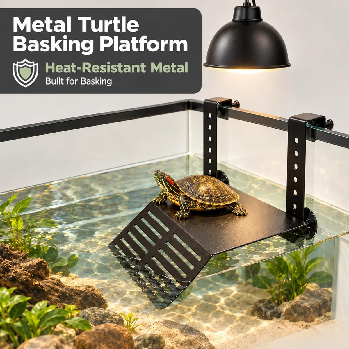 Turtle Basking Platform Large, 7.9 x 7.9 x 1.6 In Heavy Duty Dock