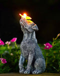 Goodeco Dog Statue with Solar Butterfly by Goodeco