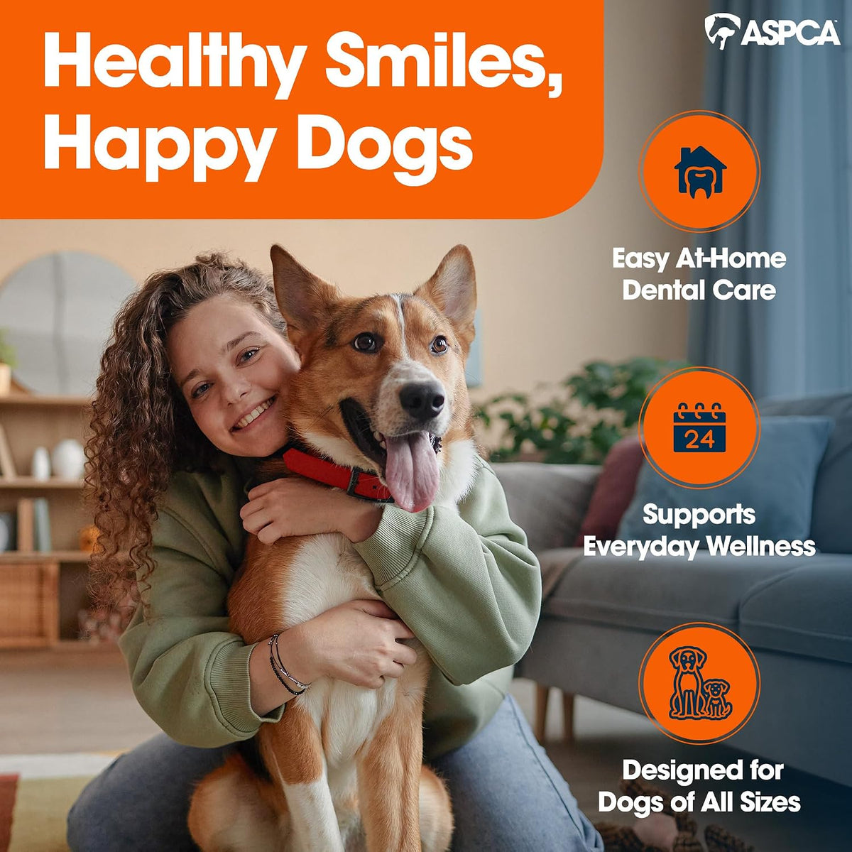 ASPCA Dental Finger Wipes for Dogs, Fresh Mint, 100 Count