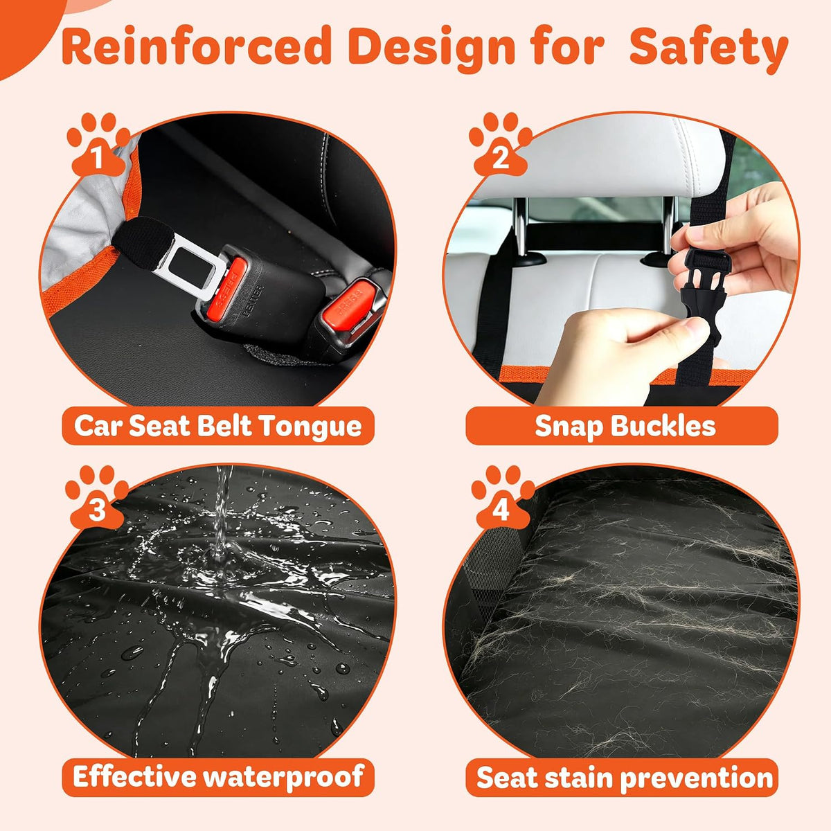 Dog Car Seat Cover for Back Seat; Ultra-Thin and Soft, Waterproof, Wear-Resistant and Easy to Clean—Compatible with Plush Seat Cushions