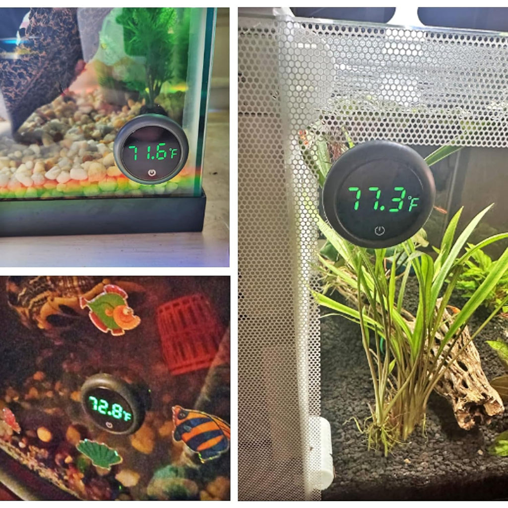 2pack LED Digital Aquarium Thermometer, Tank Thermometer Aquarium Temperature Measurement Display Thermometer for Fish,Turtle and Aquatic