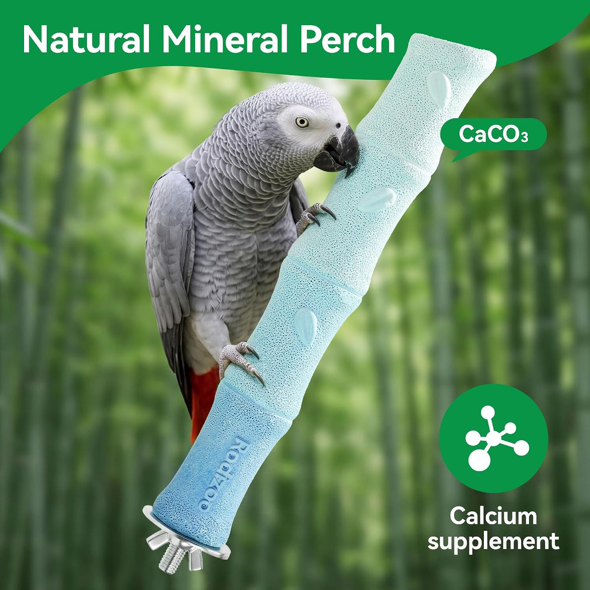 Large Parrot Perch, Bird Nails & Beak Grinding Bird Perch for Cage-Blue