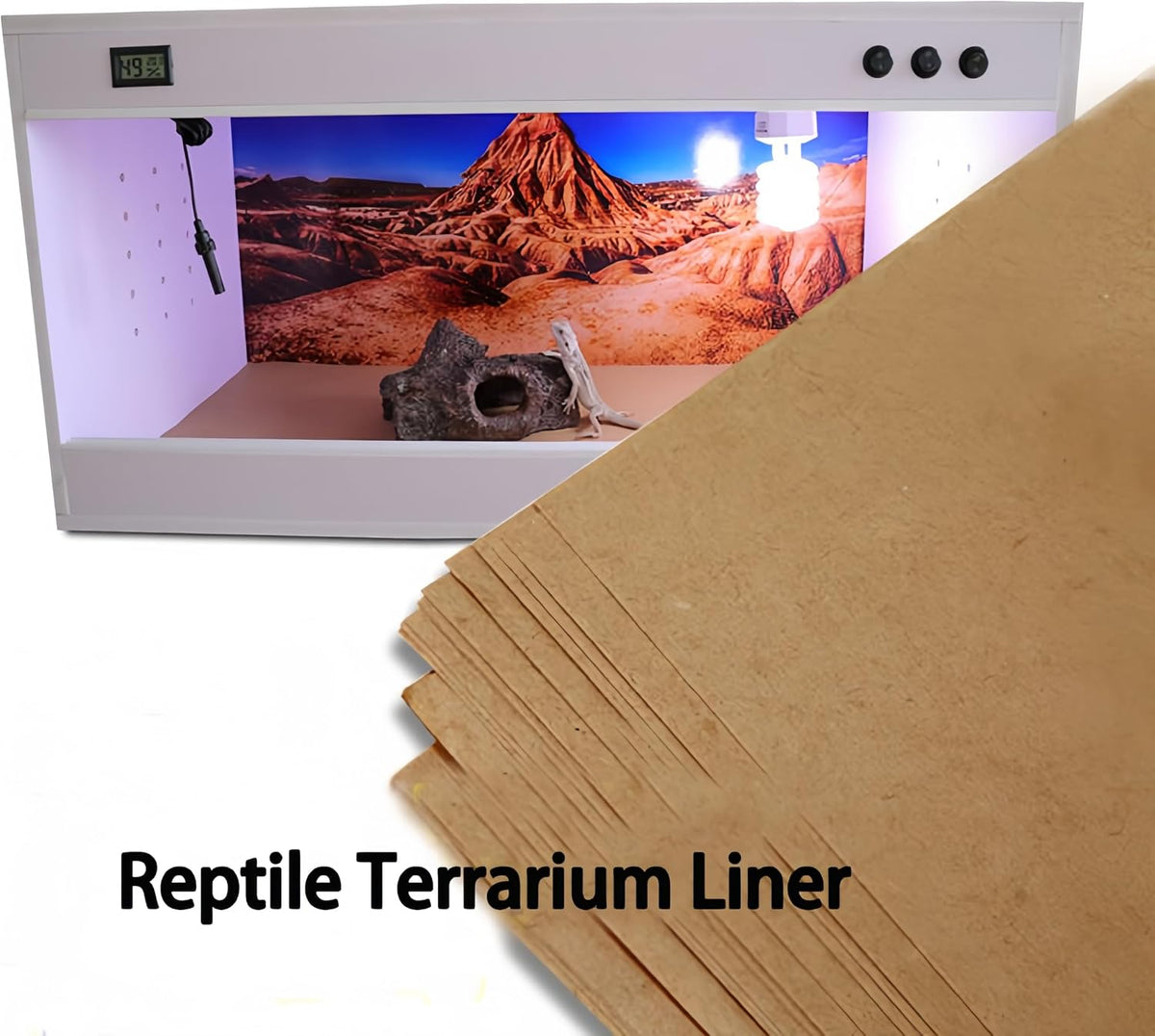 Reptile Carpet & Kraft Paper Liner - Leopard Gecko Tank & Accessories,Reptile Tank, Turtle Grass, Cricket Mat, Snake & Tortoise Bedding, Dust Free for Snakes, Easy Clean Gecko Mat