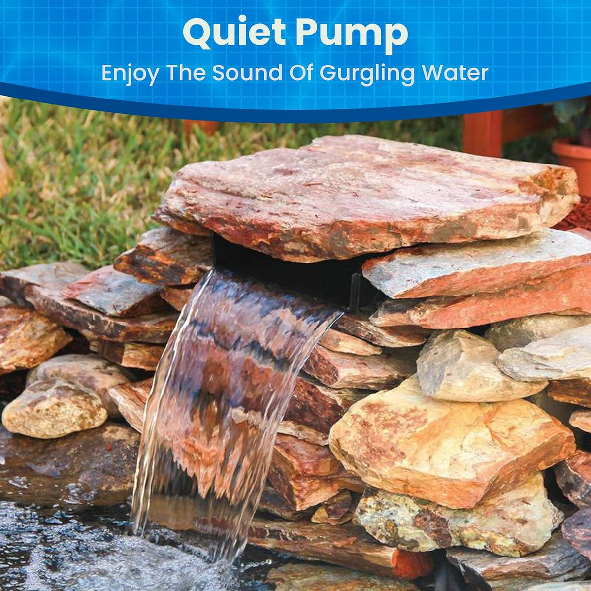 Biling 12" Pond Waterfall Spillway Kit,40W 660GPH Waterfall Pump for Stream