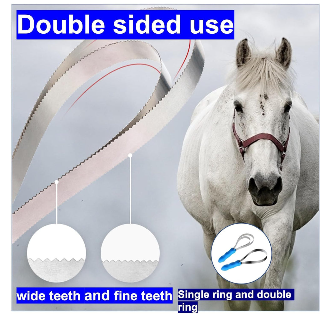 RQG Dual-Sided Shedding Blade,Grooming Blade,Animal Hair Brush with Stainless Steel Blade for All Dog/Cat/Horse/Cattle Coat Types- Short and Long Hair Coats- Soft Touch Grip (Single loop+double loops)