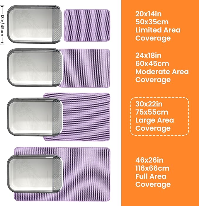 Extra Large Cat Litter Mat, 30x22 Inches Honeycomb Double Layer Cat Litter - Image 9