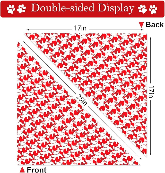Valentines Dog Bandanas, 2 Pack Mother's Day Triangle Dog Bandanas, Reversible - Image 3