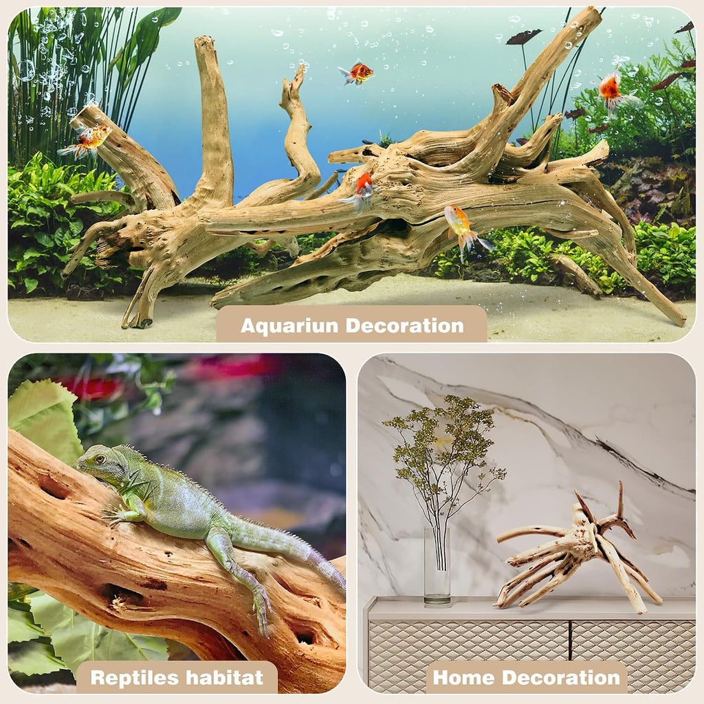 WDEFUN Natural Spiderwood for Aquarium Decor 5-Piece 4''-8'' Long Natural Driftwood Branches for Fish Tank Decorations