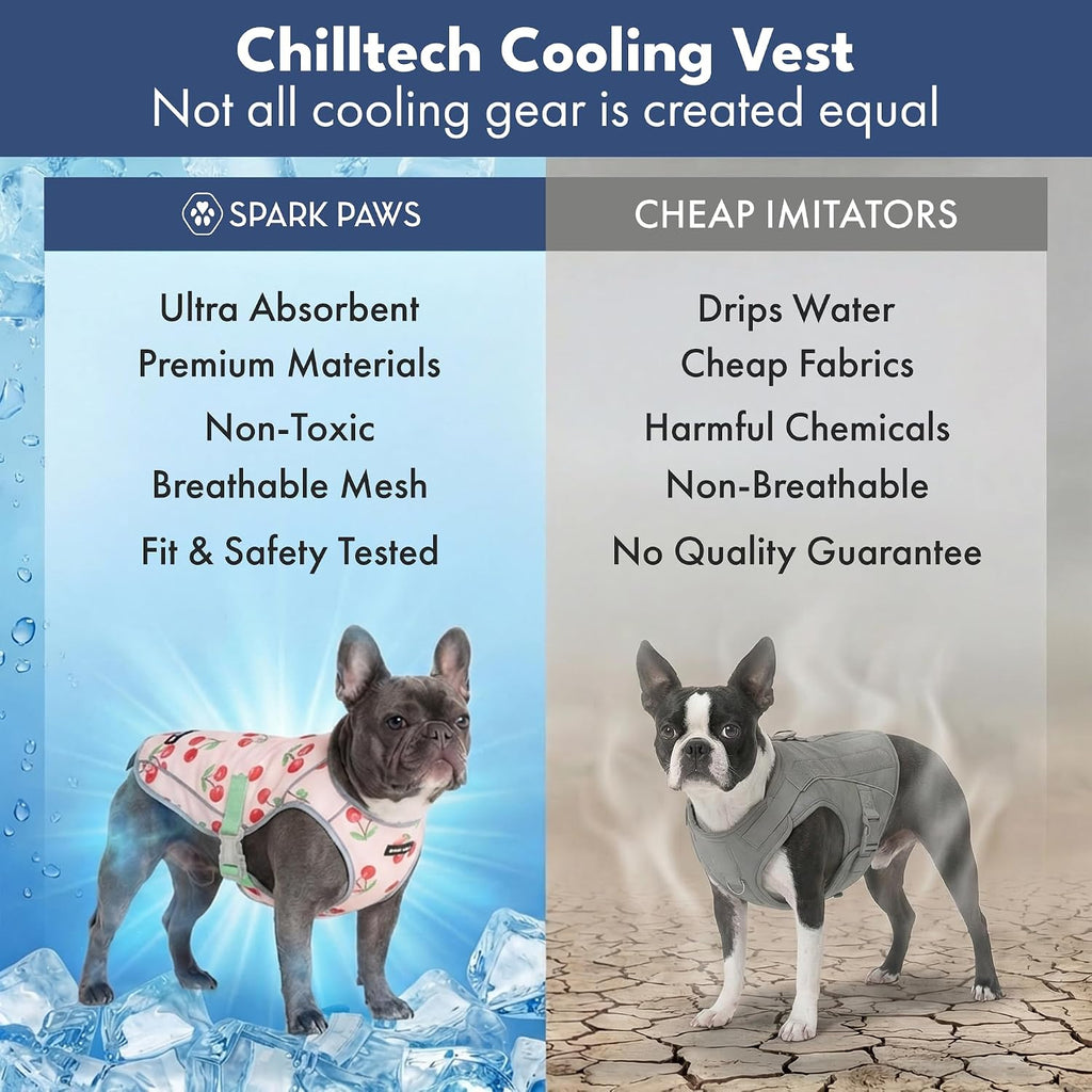 Spark Paws Dog Cooling Vest - Evaporative Summer Cooling, SPF-50 Protection