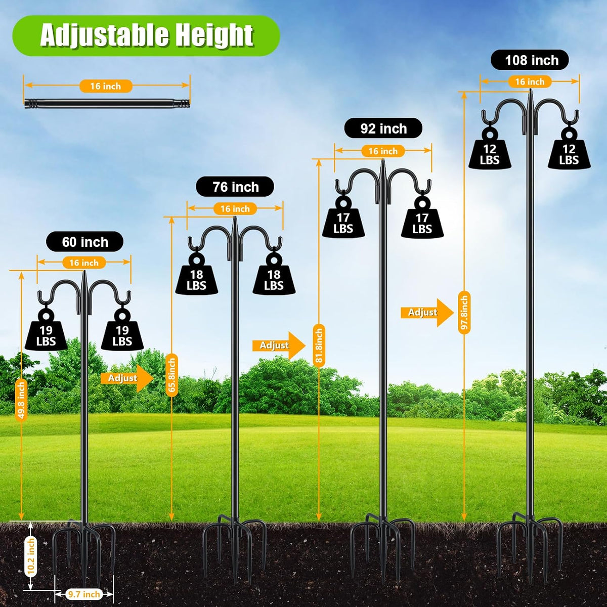 Bird Feeder Pole Bundle Metal Bird Feeder