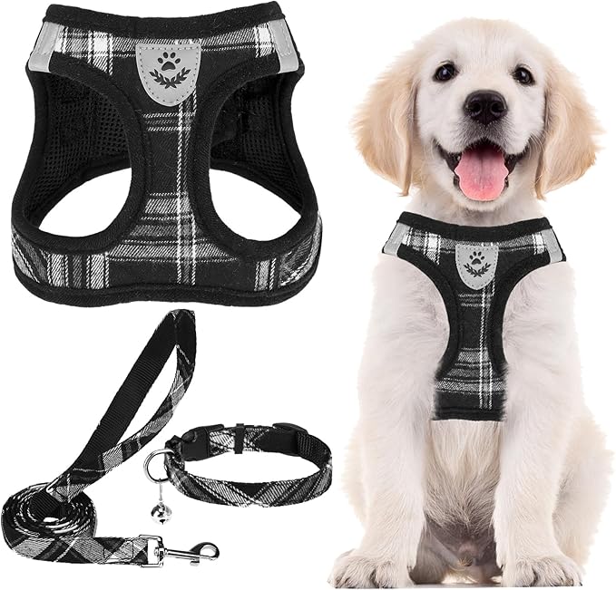 PUPTECK Adjustable Dog Harness Collar and Leash Set Step in No Pull Pet Harness by PUPTECK