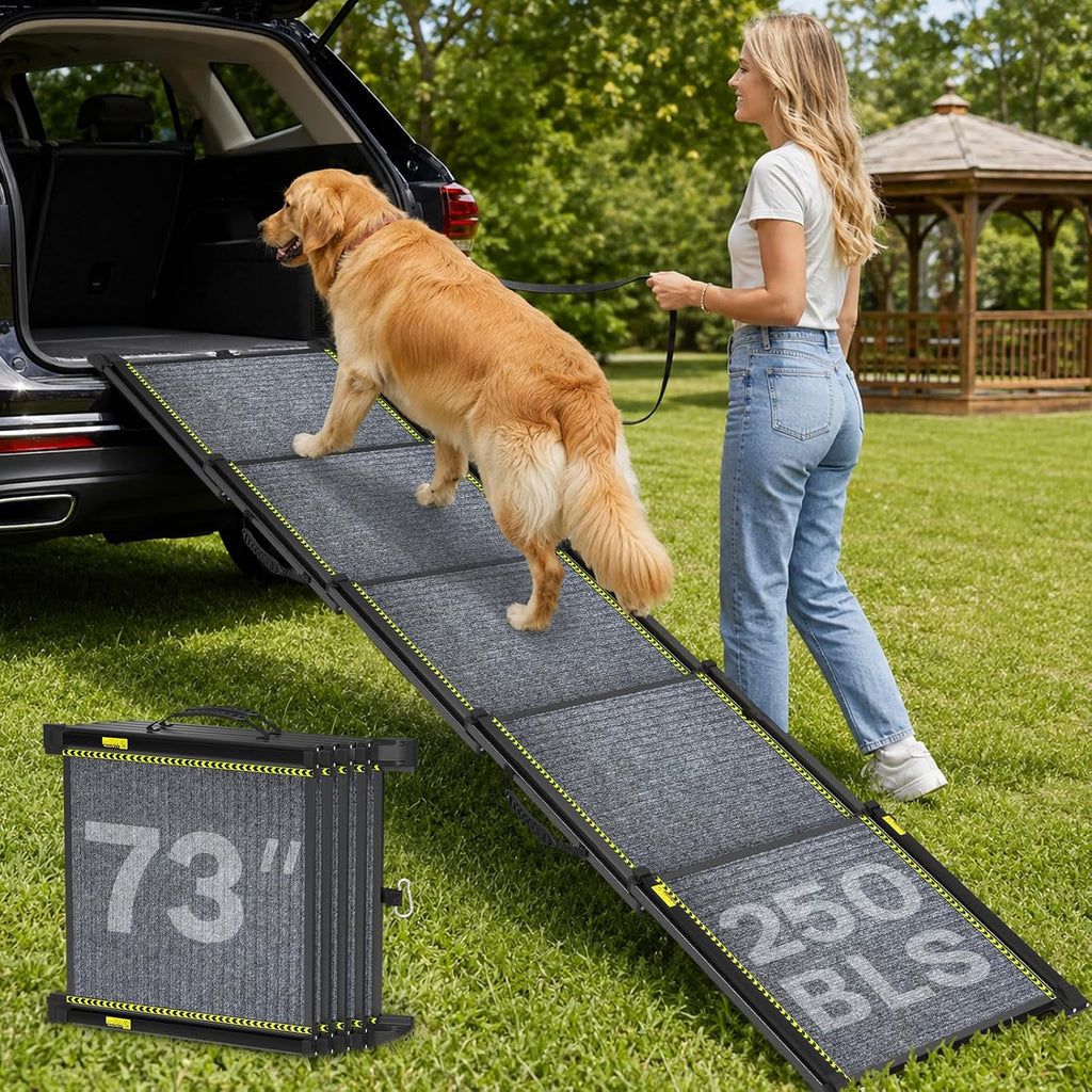 Dog Ramp for Car 73" Extra-Long,Telescoping Pet Ramp for Truck SUV