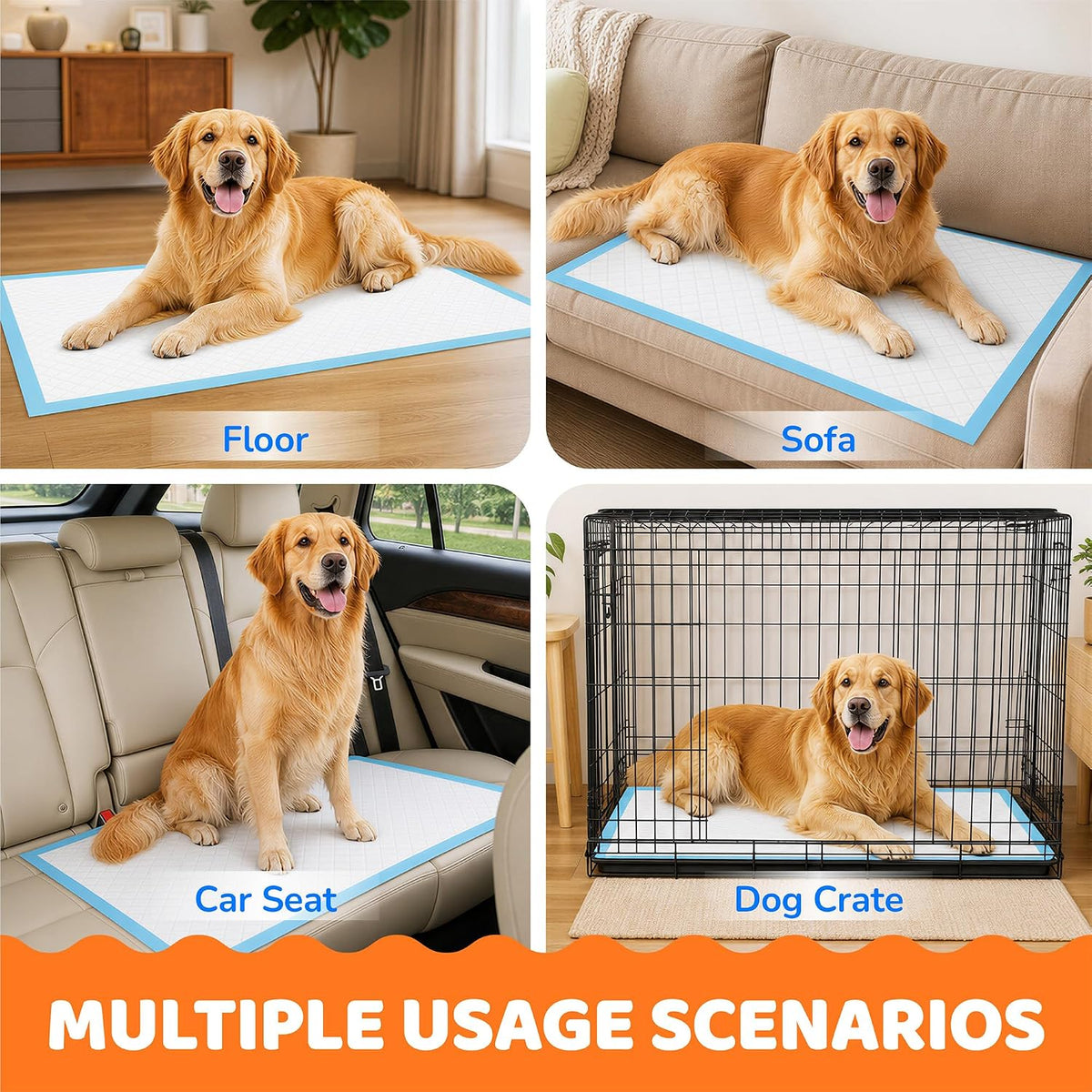 100 Count Puppy Pads 28"x34", Extra Large, Super Absorbent
