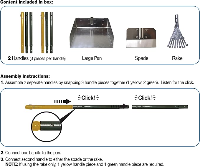 Four Paws Stainless Steel Long-Handled Dog Pooper Scooper Rake, & Pan 3 Piece - Image 4