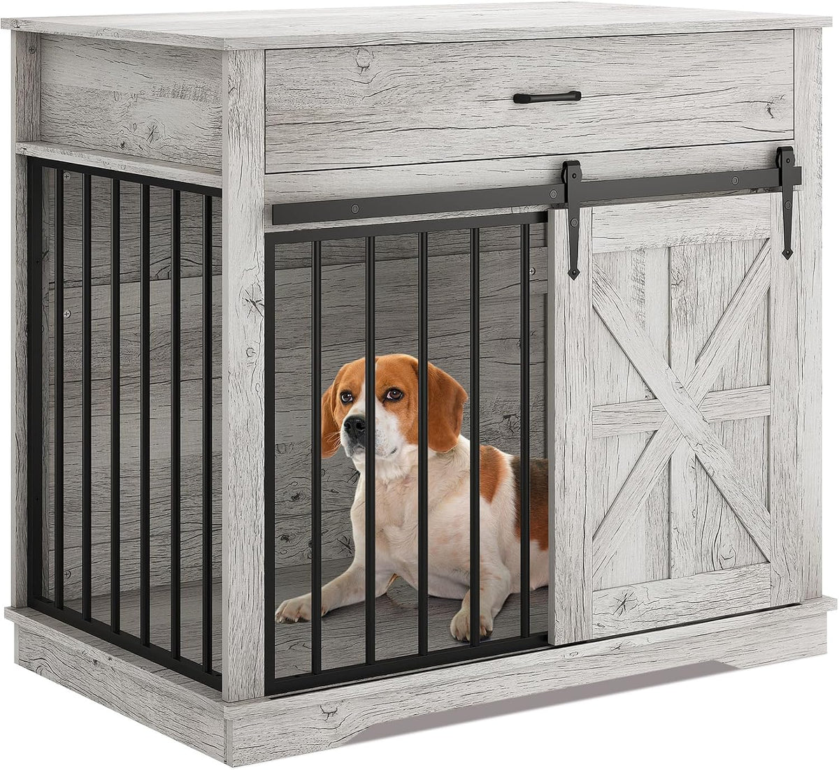38" Farmhouse Dog Crate Furniture for Small & Medium Dogs