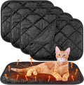 4 Pack Self Heating Cat Pad Self Warming Dog Mat, 16 x 20 Inch, Black