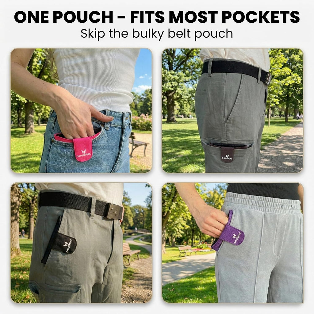 DOGOPAL Dog Treat Pouch for Training – Compact Pocket Reward Pouch with Magnetic Closure, Lightweight & Secure Treat Holder, Ideal for Dog Training & Walks (Pink)