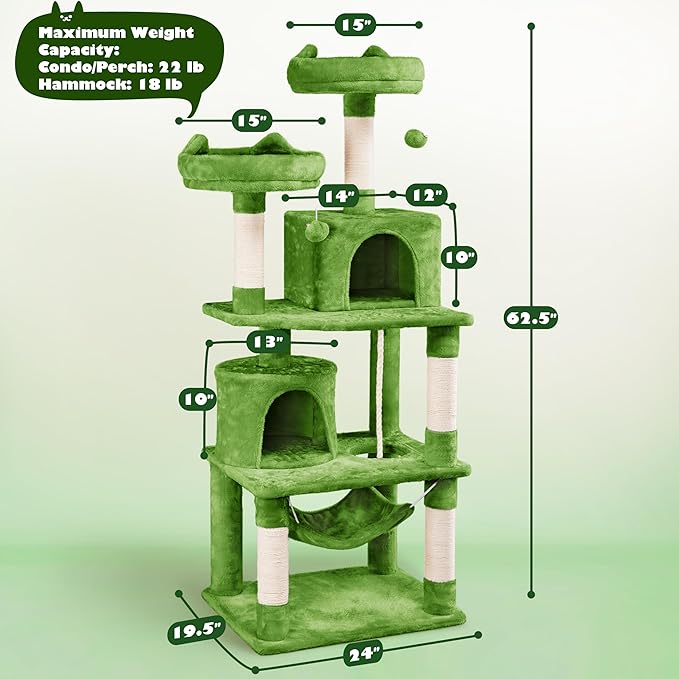 Topeakmart 62.2 inches Cat Tree - Image 8
