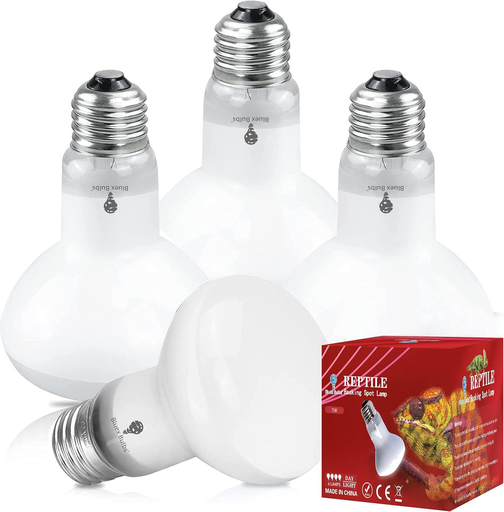 4 Pack 50-Watt Basking Light for Reptile - Heat Lamp Bulbs for Reptiles & Amphibians Broad Spectrum Reptile Light for Glass Terrariums Suitable for Bearded Dragons Light Lizards Iguanas basking Bulb