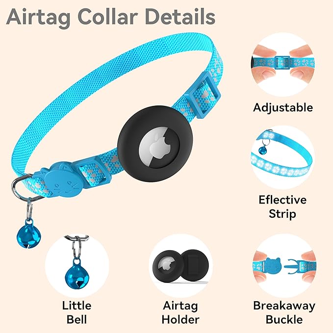 Vanjua 2 Pack Airtag Cat Collar Breakaway - Image 2