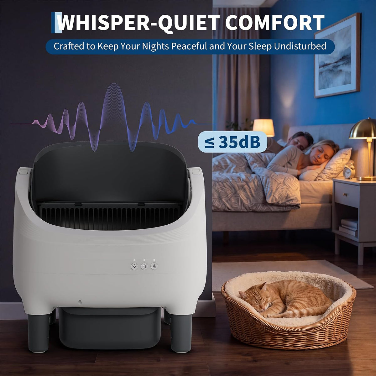 Automatic Self Cleaning Cat Litter Box for Multiple Cats Large Capacity
