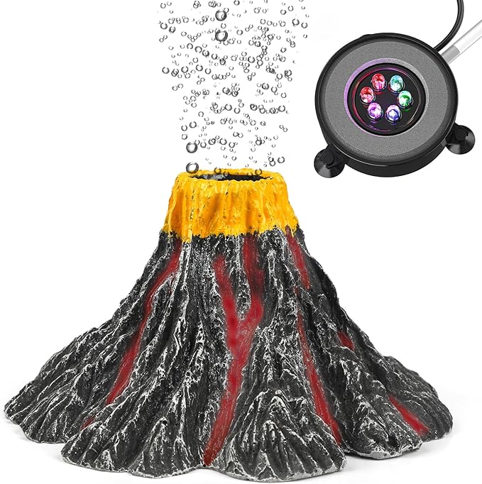 Uniclife Aquarium Volcano Ornament Kit Realistic Resin Volcanic Decoration by UnicLife