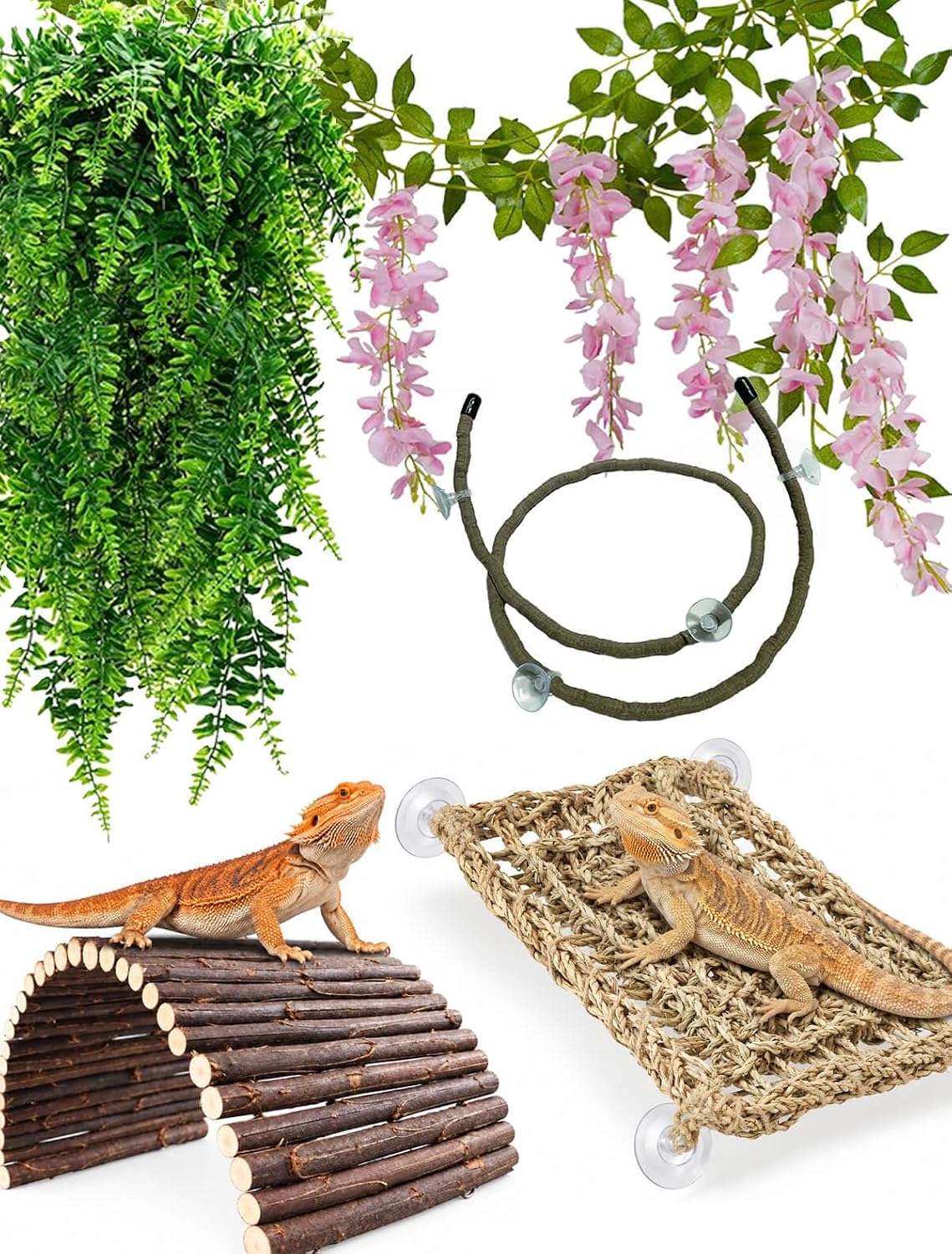 Bearded Dragon Crested Gecko Tank Accessories Plant Kit