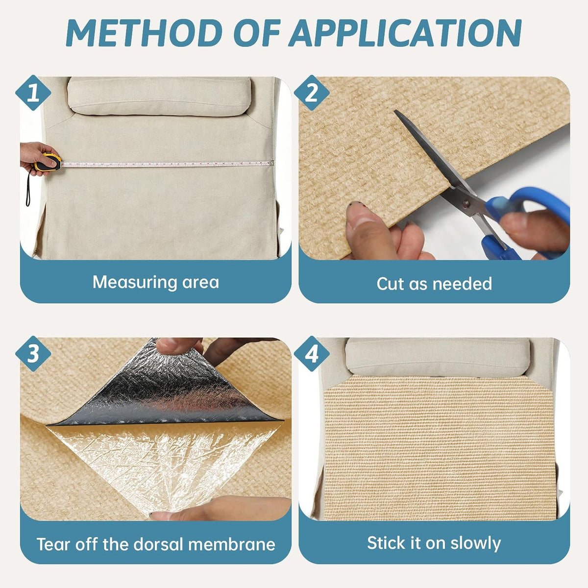 Cat Scratch Mat for Couch (Khaki, 39.3" x 15.8")