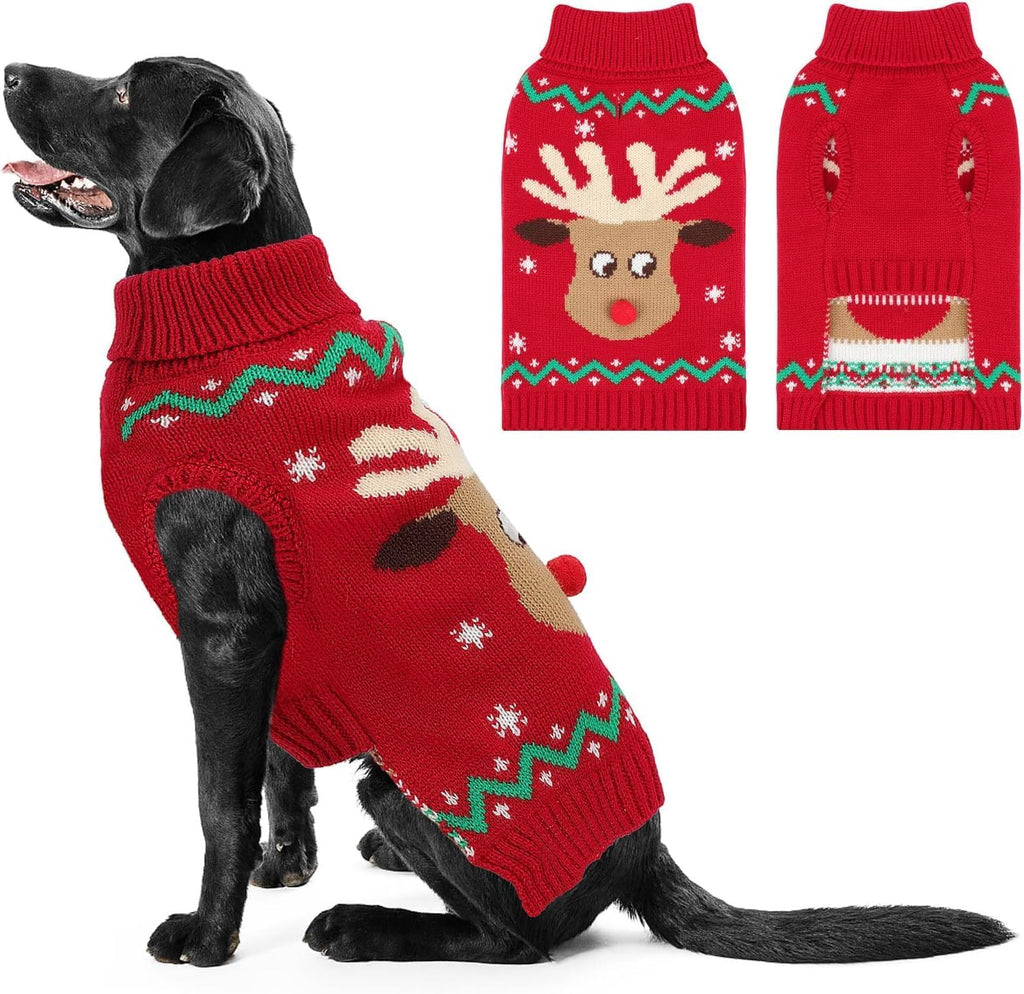 Thanksgiving Dog Sweater, Pumpkin Maple Leaf Fall Pattern, XL