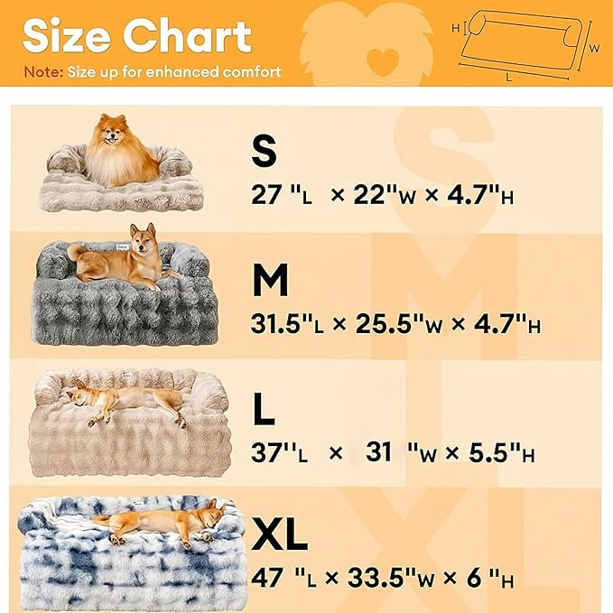 FUNNY FUZZY Pet Fluffy Plush Calming Dog Couch Bed Sofa Protector Washable Pets - Image 4