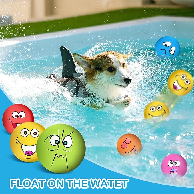 3.14" Squeaky Dog Toys Funny Smile Face Chewing Latex Rubber Soft Fetch Play - Image 6